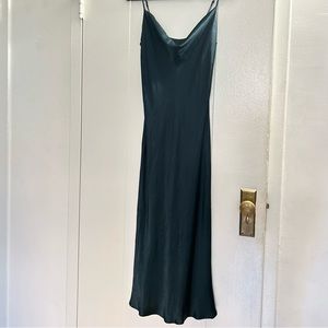 Midi Dark green Cowl neck Slip dress